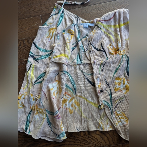 O'Neill baby doll camisole button down multicolor floral boho hippie women XS - Picture 10 of 10